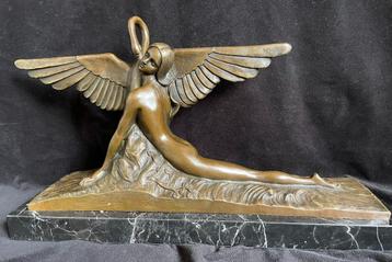 Bronzen Leda en Zwaan, A. Gennarelli" groot zuiver brons beschikbaar voor biedingen
