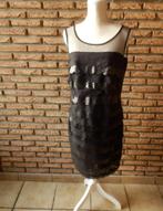 (91)- robe femme t. 42 noire - amy vermont -, Zwart, Maat 42/44 (L), Ophalen of Verzenden, Knielengte