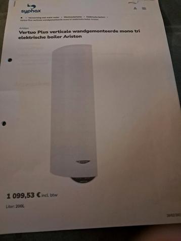 Electrische boiler Ariston beschikbaar voor biedingen