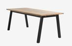 Tafel van natuurlijk eikenhout 90x200, Ophalen, Gebruikt, 50 tot 100 cm, Vijf personen of meer