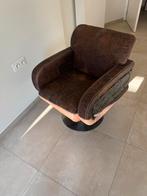 Kappersstoel, Huis en Inrichting, Stoelen, Ophalen, Bruin, Leer, Zo goed als nieuw