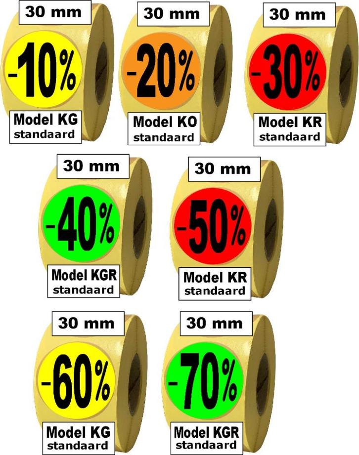 Zelfklevende etiketten op rol - fluor kleuren, Zakelijke goederen, Kantoor en Winkelinrichting | Kantoorartikelen, Overige typen