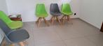 Chaises très confort en deux couleur (3 vert+ 4 gris), Vijf, Zes of meer stoelen, Grijs, Hout, Zo goed als nieuw