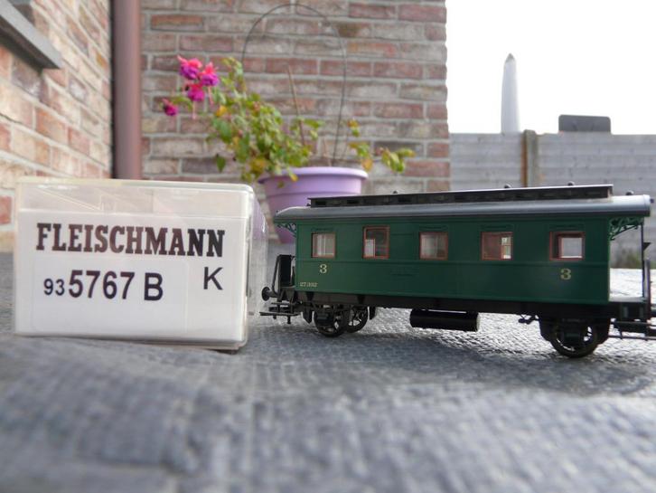 Fleischmann 2 x HO personenrijtuigen  Belgische Spoorwegen, Hobby en Vrije tijd, Modeltreinen | H0, Nieuw, Wagon, Gelijkstroom