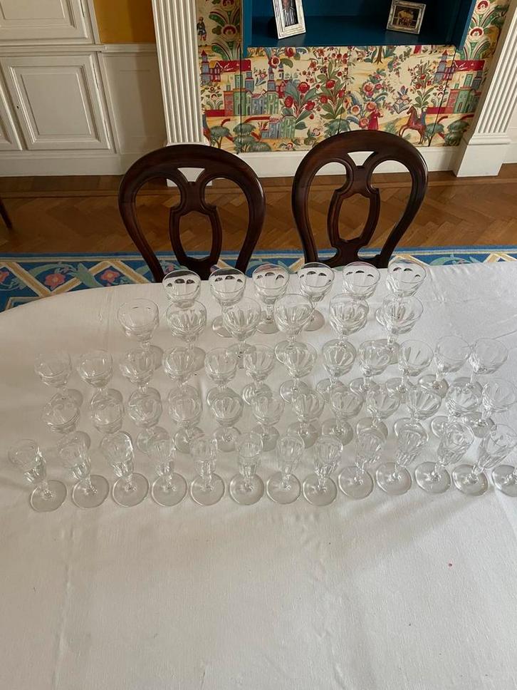 Glasservies in kristal, Antiek en Kunst, Antiek | Glaswerk en Kristal, Ophalen