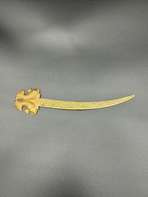 Vintage Art Nouveau Briefopener – Brons met Koi Karpers & Bl, Antiek en Kunst, Antiek | Brons en Koper, Brons, Verzenden