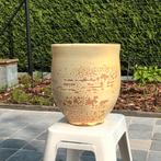 Stenen Terracotta pot met afgeblakerde verf, Ophalen, Zo goed als nieuw, Terracotta