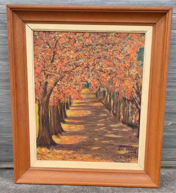 Huile sur panneau sous bois signe René nicodenne, Antiquités & Art, Art | Peinture | Classique, Enlèvement ou Envoi