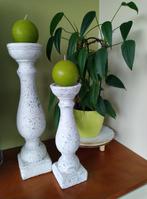 Rustieke kaarsenhouders in plaaster, Ophalen, Overige materialen, 25 tot 50 cm, Wit