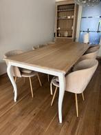 Massieve eiken eetkamer set – tafel, 6 stoelen, kasten, Ophalen, Zo goed als nieuw