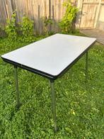 Uitschuifbare formica tafel - jaren 60 - grijs, Ophalen, Overige materialen, Vintage jaren 60, Gebruikt