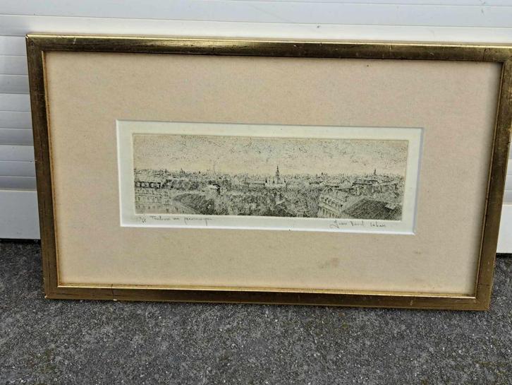 eau forte toulouse panorama signe jean david saban, Antiek en Kunst, Kunst | Etsen en Gravures, Ophalen of Verzenden