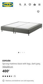 Sommier espevar ikea 160x200 avec tête de lit, Gris, Tissu, Enlèvement, Utilisé