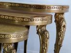 Tables d'appoint vintage en marbre en forme de rein, Italie, 45 à 60 cm, Métal ou Aluminium, Ovale, Enlèvement
