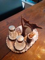 Peper-en zoutstel gemaakt van afwerpstangen hert, Verzamelen, Dierenverzamelingen, Ophalen of Verzenden, Hert