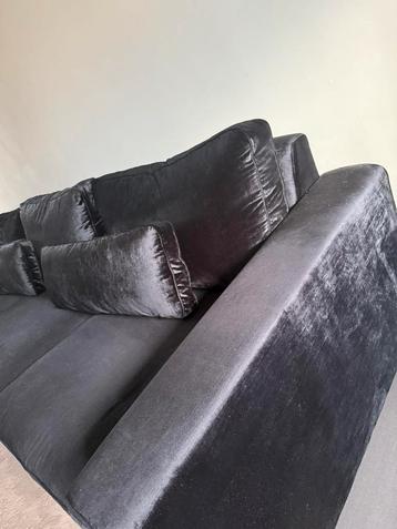 Luxe Velvet Hoekbank Zwart - Ruime 4,5 zits beschikbaar voor biedingen