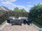 Zeer mooie zwarte houten hoek lounge te koop., Tuin en Terras, Ophalen, Zo goed als nieuw