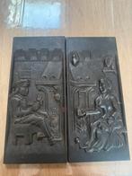 2 bronzen schoorsteen platen, Ophalen, Zo goed als nieuw