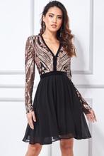 sale cocktailjurk zwart met goud maat 34, 36, Vêtements | Femmes, Habits de circonstance, Enlèvement ou Envoi, Neuf, Noir, Robe de cocktail