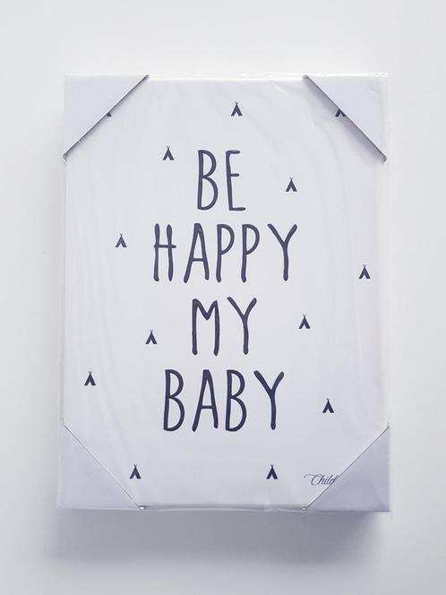 Childhome - Cadre décoration - "Be happy my baby" - Neuf !, Maison & Meubles, Accessoires pour la Maison | Tableaux à écrire & Proverbes