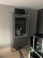 Tafel met stoelen en vitrinekast, Huis en Inrichting, Tafels | Eettafels, Ophalen, Gebruikt, Vierkant, 50 tot 100 cm