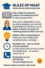 Bijles en huiswerkbegeleiding- lagere school en middelbaar