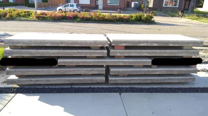 9 Eurodal betontegels grijs 200x100x12cm (betondals Ebema), Jardin & Terrasse, Pavé & Dalles, Comme neuf, Autres types, Béton