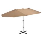 Parasol met aluminium paal 460x270 cm taupe, Tuin en Terras, Ophalen of Verzenden, Nieuw