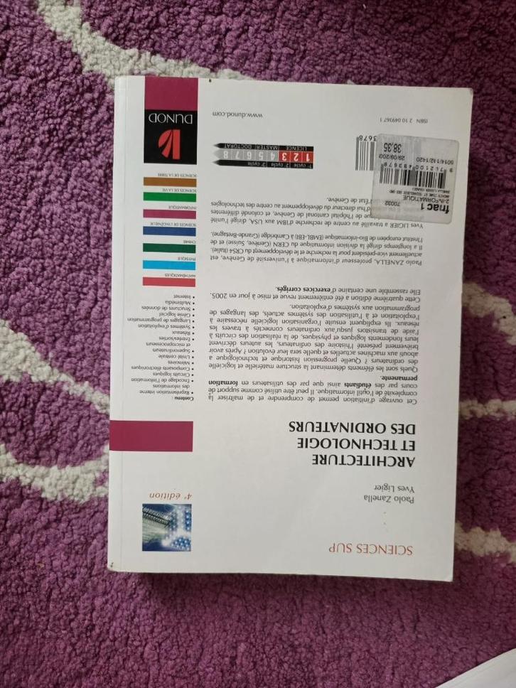 Architecture et technologie des ordinateurs – 4e édition, Boeken, Schoolboeken, Zo goed als nieuw, Informatica en Computer, Ophalen