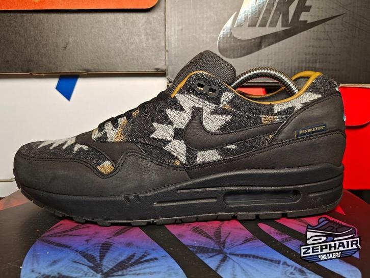 Nike Air Max 1 Pendleton QS 'Black/Ale Brown' EU44 2015, Kleding | Heren, Schoenen, Zo goed als nieuw, Sneakers, Zwart, Ophalen of Verzenden