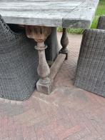 Massief houten tuintafel met stoelen, Ophalen of Verzenden, Zo goed als nieuw