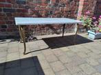 Vintage elegante salontafel bijzettafel met een wit marmeren, Ophalen, Zo goed als nieuw