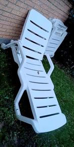 TRANSAT DE JARDIN BLANC (Dossier Réglable) - Idéal Terrasse/, Ophalen, Gebruikt, Plastic, Verstelbaar