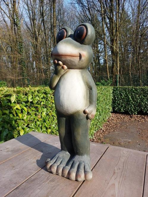 (Tuin)Beeld Kikker, eye catcher, tuin, vijver, gazon 58cm, Tuin en Terras, Tuinbeelden, Nieuw, Dierenbeeld, Kunststof, Ophalen