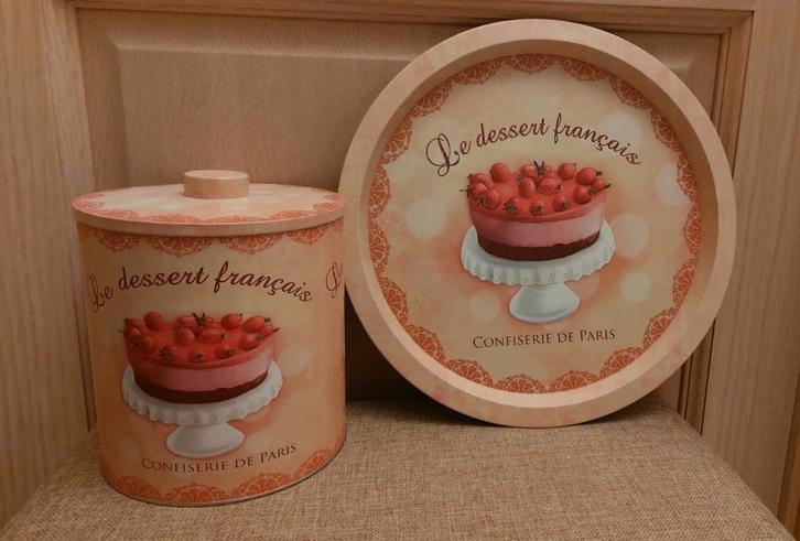 Prachtige decoratie ronde opbergdoos met plateau, zie foto's, Huis en Inrichting, Woonaccessoires | Overige, Zo goed als nieuw