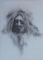 RAFAEL GORSEN / BEBAARDE MAN / ORIGINEEL / 113x87cm / KADER, Ophalen