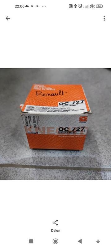Dieselfilter fcs770 - c4 motorolie 5/30 - oliefilter OC 727 beschikbaar voor biedingen