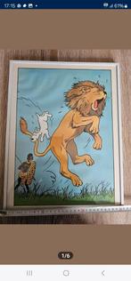 2 Kuifje-posters in een lijst.   2 posters van Kuifje Congo., Verzamelen, Ophalen of Verzenden, Kuifje, Zo goed als nieuw