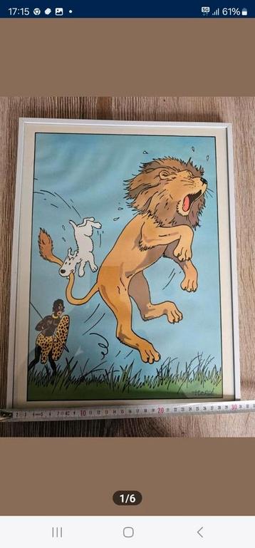 2 affiches tintin sous cadre.   2 affiches tintin Congo.  So, Enlèvement ou Envoi, Tintin, Comme neuf