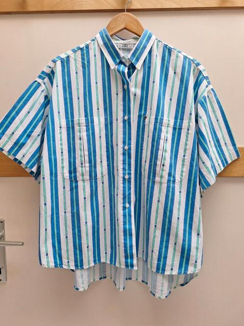 Vintage Mt. XL herenshirt uit de jaren negentig, Kleding | Heren, Overhemden, Gedragen, Halswijdte 43/44 (XL), Blauw, Ophalen of Verzenden