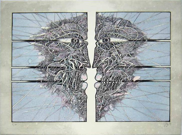 'Inwendige monoloog' litho van Bernhard JÄGER, Antiek en Kunst, Kunst | Litho's en Zeefdrukken, Ophalen of Verzenden