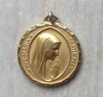 Médaille mariale de Lourdes en métal doré., Antiquités & Art, Enlèvement ou Envoi