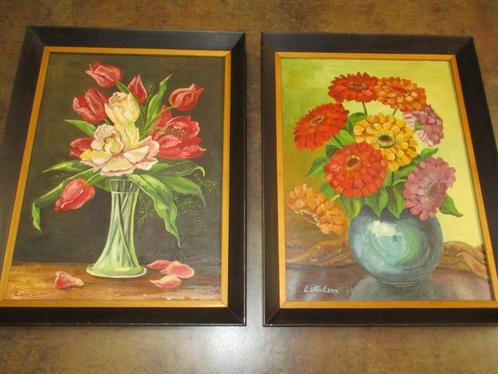Klassiek stilleven "Bloemen" op doek geschilderd, Antiek en Kunst, Kunst | Schilderijen | Klassiek, Ophalen of Verzenden