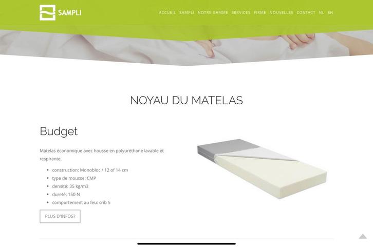 Matelas Sampli budget (type médical) 80x200 idéal pour kot, Huis en Inrichting, Slaapkamer | Matrassen en Bedbodems, Nieuw, Matras