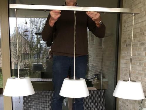 luster 3 lampen voor eettafel, Huis en Inrichting, Lampen | Hanglampen, Zo goed als nieuw, 50 tot 75 cm, Glas, Metaal, Ophalen