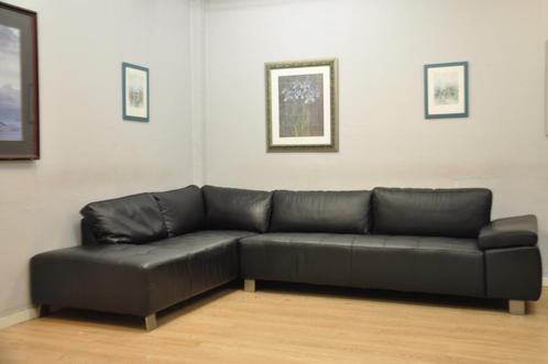 Très beau salon CUIR 210x300cm NOIR moderne, Huis en Inrichting, Zetels | Zetels, Gebruikt, Leer, Ophalen