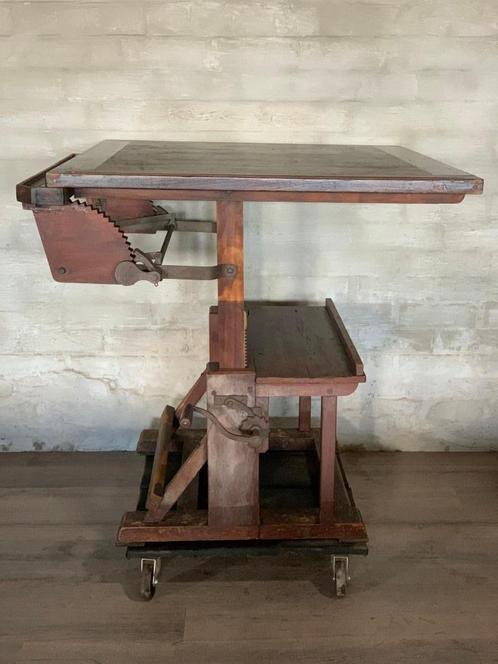 Antieke Tekentafel - zie omschrijving, Doe-het-zelf en Bouw, Tekentafels, Zo goed als nieuw, Minder dan 130 cm, Ophalen of Verzenden