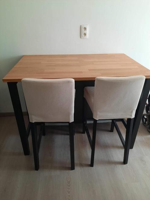 Hoge eettafel + 2 stoelen, Maison & Meubles, Tables | Tables à manger, Comme neuf, 50 à 100 cm, 100 à 150 cm, jusqu'à deux personnes