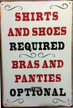 Metalen rusty-old vintage look wandbord humor Shirts & shoes, Huis en Inrichting, Ophalen of Verzenden, Nieuw