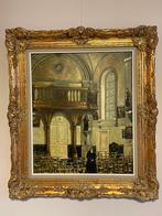 Uniek schilderij Hamme kapel hospitaal binnenkant, Antiek en Kunst, Ophalen of Verzenden